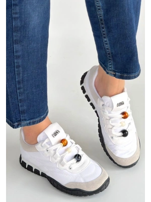 Tues Beyaz Nubuk Bağcıklı Spor Ayakkabı