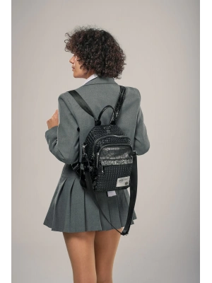 Tulip Siyah Cilt Sırt Çantası