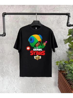 Unisex Baskılı Kısa Kol Çocuk T-Shirt - Siyah