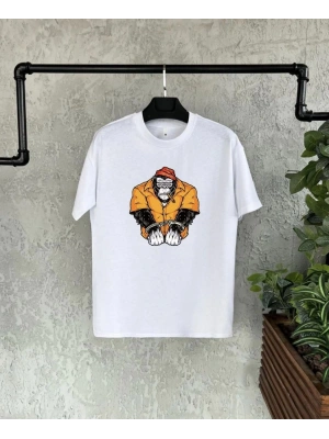Unisex Çocuk Baskılı T-Shirt - Beyaz
