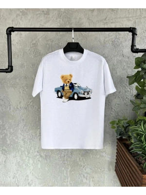 Unisex Çocuk Baskılı T-Shirt - Beyaz