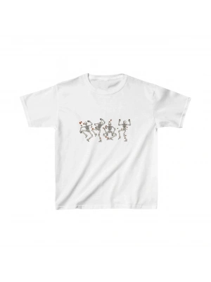 Unisex Çocuk Baskılı T-Shirt - Beyaz