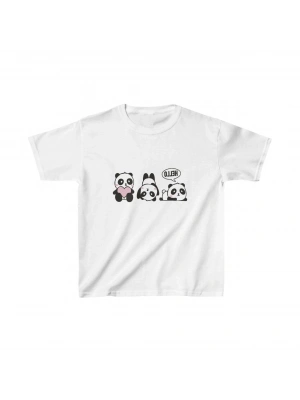 Unisex Çocuk Baskılı T-Shirt - Beyaz