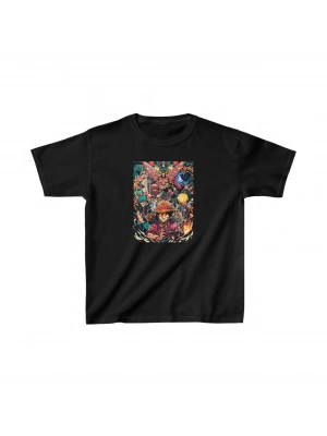 Unisex Çocuk Baskılı T-Shirt - Siyah