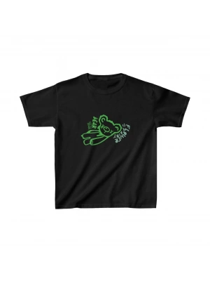 Unisex Çocuk Baskılı T-Shirt - Siyah