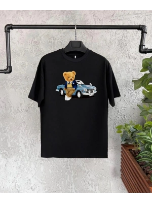 Unisex Çocuk Baskılı T-Shirt - Siyah