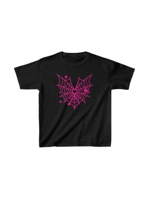 Unisex Çocuk Baskılı T-Shirt - Siyah