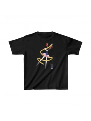 Unisex Çocuk Baskılı T-Shirt - Siyah