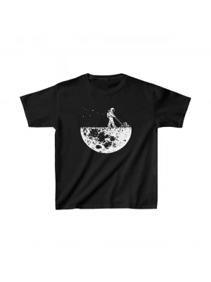 Unisex Çocuk Baskılı T-Shirt - Siyah