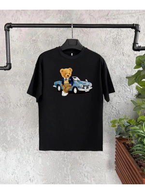 Unisex Çocuk Baskılı T-Shirt - Siyah