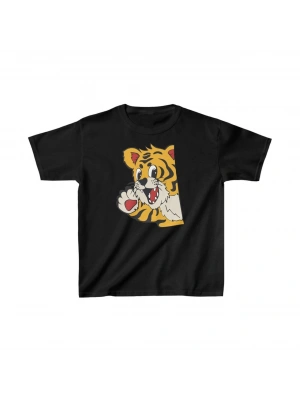 Unisex Çocuk Baskılı T-Shirt - Siyah