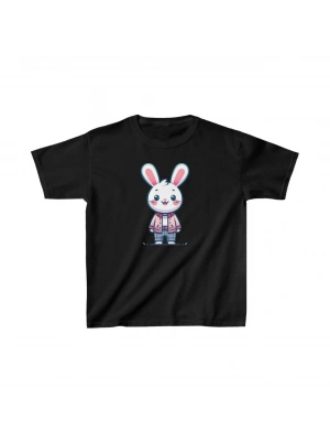 Unisex Çocuk Baskılı T-Shirt - Siyah