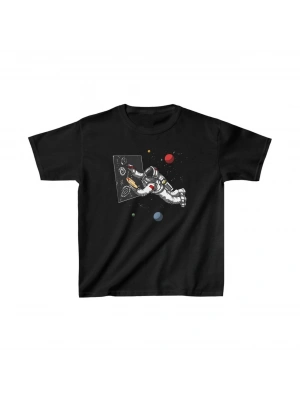 Unisex Çocuk Baskılı T-Shirt - Siyah