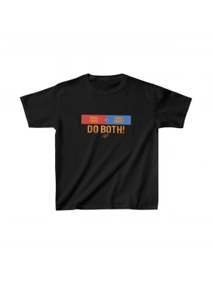 Unisex Çocuk Baskılı T-Shirt - Siyah