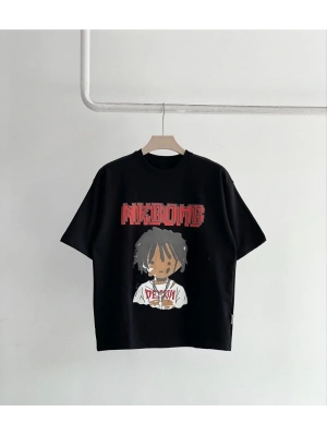 Unisex Çocuk Baskılı T-Shirt - Siyah