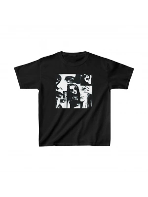 Unisex Çocuk Baskılı T-Shirt - Siyah