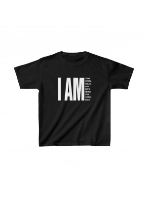 Unisex Çocuk Baskılı T-Shirt - Siyah