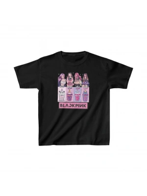 Unisex Çocuk Baskılı T-Shirt - Siyah