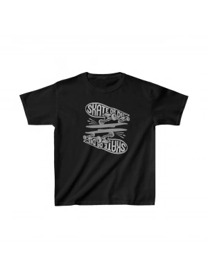 Unisex Çocuk Baskılı T-Shirt - Siyah