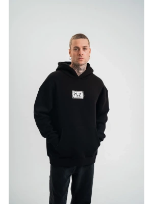 Unisex Kapşonlu Uzun Kol Patchli Nakışlı SweatShirt - Siyah