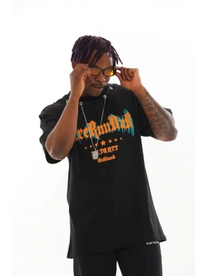 Unisex Oversize Kolye Dahil T-Shirt - Siyah