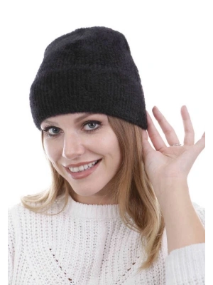 Unisex Tam Kalıp İnce Sakallı Triko Bere - Siyah