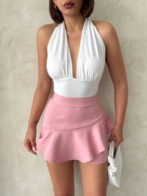 Valonlu fırfırlı şort s24683