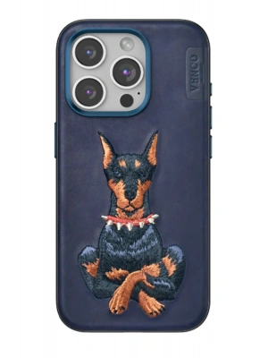 Venco iPhone 15 Pro Perma Desenli Kapak - Lacivert