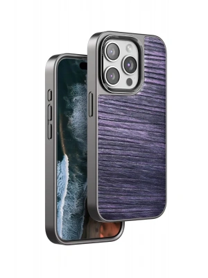 Venco iPhone 15 Pro Wave Kapak - Derin Mor