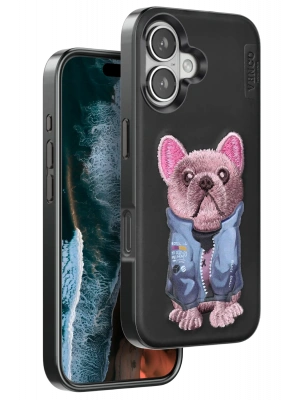 Venco iPhone 16 Cute Desenli Kapak - Siyah