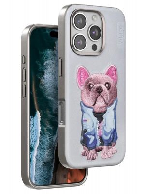 Venco iPhone 16 Pro Cute Desenli Kapak - Kahverengi