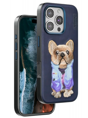 Venco iPhone 16 Pro Cute Desenli Kapak - Lacivert