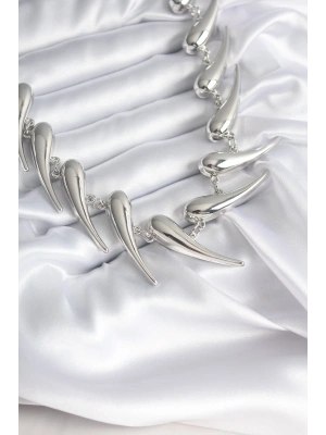 VIP Seri Özel Model Gümüş Renk Kadın Kolye