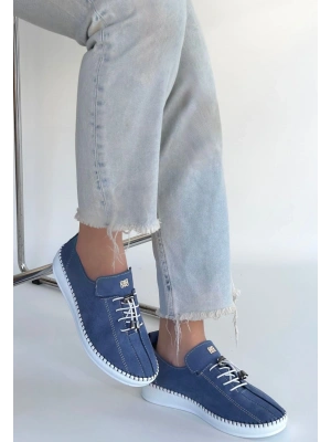 Warte Mavi Süet Bağcıklı Spor Ayakkabı
