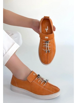 Warte Turuncu Süet Bağcıklı Spor Ayakkabı