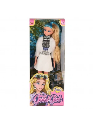WG-115521  Ceketli Çizmeli Renkli Saçlı Bebek 29 cm -Vardem Oyuncak