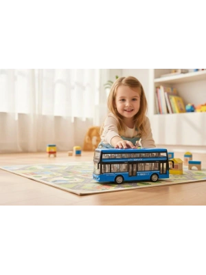 WY912B PİLLİ SESLİ ÇİFT KAT OYUNCAK OTOBÜS