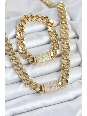 Xuping Gurmet Gold Renk Kolye ve Bileklik Seti