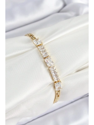 Xuping Pirinç Parçalı Su Yolu Model Gold Renk Kadın Bileklik