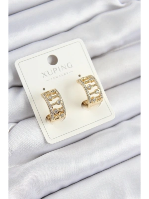 Xuping Zirkon Taşlı Çit Halka Model Gold Renk Kadın Küpe