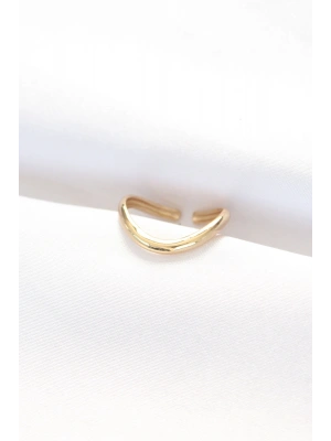 Yassı Gold Renk Ayarlanabilir Yüzük