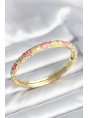 Yeşil Krem Renk Detaylı Mineli Kelepçe