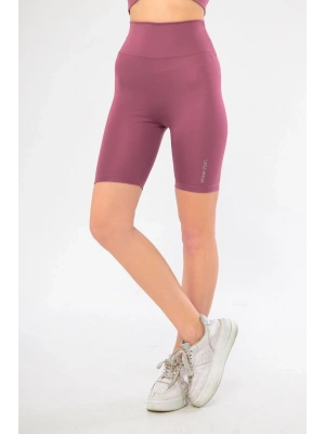 Yüksek Bel Biker Sporcu Şort - Gül Kurusu