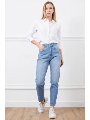 Yüksek bel mom jean pantolon