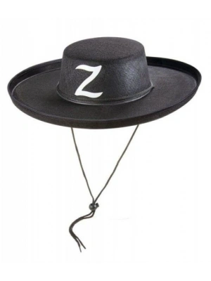 Z Logolu Yetişkin Boy Bağcıklı Zorro Şapkası