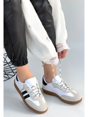 Zerti Beyaz Cilt Bağcıklı Spor Ayakkabı