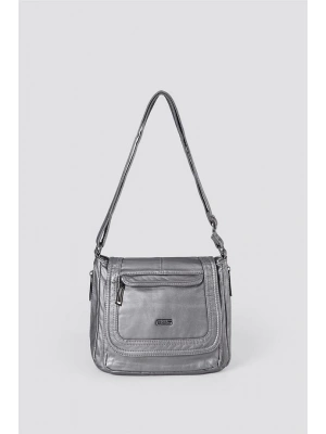 Ziwen Gri Cilt Omuz Çantası