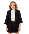 Kadın Yazlık Ince Bürümcük Kumaş Dirsek Kol Kimono Ceket %88 Pamuk %12 Polyester Cty-ctn-28444