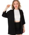 Kadın Yazlık Ince Bürümcük Kumaş Dirsek Kol Kimono Ceket %88 Pamuk %12 Polyester Cty-ctn-28444