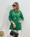 Kadın Kayık Yaka 2 Cepli 38-44 Beden Soft Akrilik Triko Bluz Cty-cnd- 11903-3
